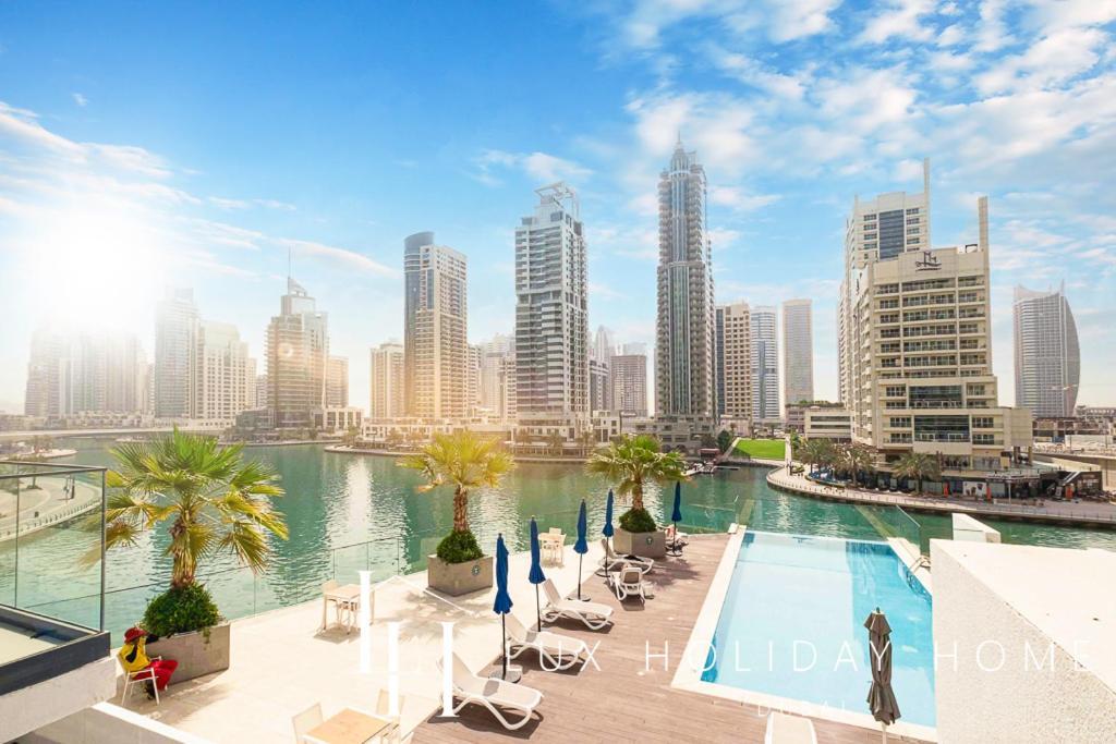 דובאי Lux Contemporary Suite With Full Marina View 6 מראה חיצוני תמונה